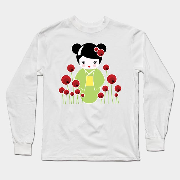 Summer Kokeshi Long Sleeve T-Shirt by emanuelacarratoni